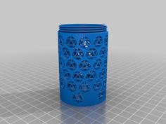 D20 Patterned Dice Box 3D Printer Model