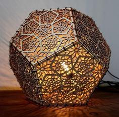 Laser Cut Dodecahedron Lamp