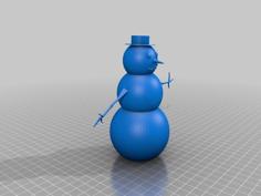 Snowman Mini Christmas Tree Topper 3D Printer Model