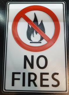 No Fires Sign 3D Printer Model