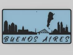 Wall Plate Skyline – Buenos Aires 3D Printer Model