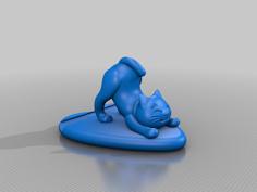 Cat Cell Phone Holder Remix Optimized For FDM Printing 3D Printer Model