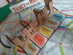 Laser Cut Card Tray For Ticket To Ride