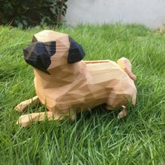 Pug Down Coinbank 3D Printer Model