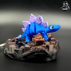 Stegosaurus Keychain – Articulated – Print In Place – Multicolor 3D Printer Model