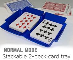 Card Tray – Stackable Twin Deck Holder – Remixed For Normal Mode 3D Printer Model