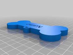 Customizable Bone Dog Tag 3D Printer Model