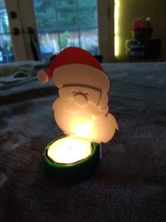 Santa Tealight Candle Holder 3D Printer Model