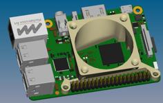 40mm Fan Mount For Raspberry Pi 3 Model B V1.2 (2015) 3D Printer Model