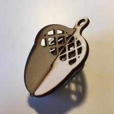 Laser Cut Acorn Christmas Ornament