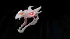 Battery Case For Back Of Skyrim Dragon Skull 3D Printer Model