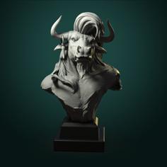 Minotaur Bust 3D Printer Model