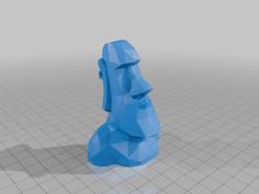 Low Poly Moai Glasses Holder 3D Printer Model