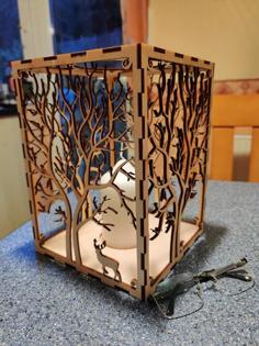 Candle Holder Laser Cut Tree & Animals Wood Present A4 Plywoodsheets