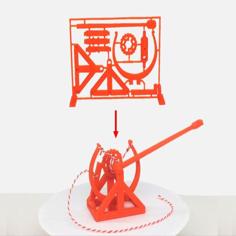 3D-printable Davinci Catapult Gift Card 3D Printer Model