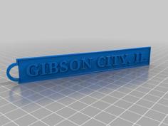 Gibson City Il Key Chain 3D Printer Model