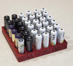 AA And AAA Battery Racks 3D Printer Model