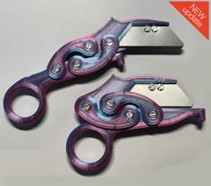 The Riptide Utility Knife, Karambit Style 3D Printer Model