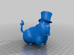 Magnificent Fluffy ~ Cat With Top Hat 3D Printer Model