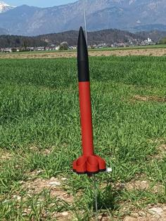 Heksafin – Model Rocket With Tubular Fins 3D Printer Model