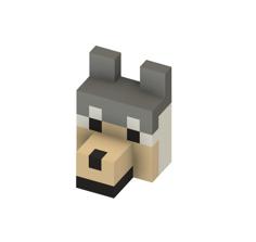 Minecraft Dog Head 3D Printer Model