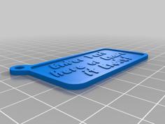 Customizable Crossing Out Label Or Key-chain 3D Printer Model