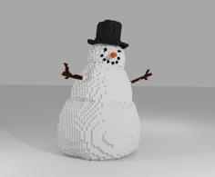 Pixel Snowman 3D Printer Model