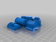 Set Of 7 Sc-fi Containers For Wargaming 3D Printer Model