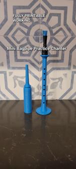 Working & Fully Printable Mini Bagpipe Practice Chanter (11in) 3D Printer Model