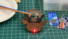 Laser Cut Reindeer Light-Up Pin