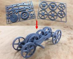 Fully 3D-printable Wind-up Car Gift Card 3D Printer Model