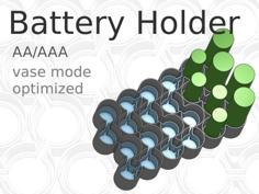 Battery Holder, AA/AAA, Vase Mode 3D Printer Model