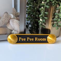 Pee Pee Room – Restroom Bathroom Sign 3D Printer Model