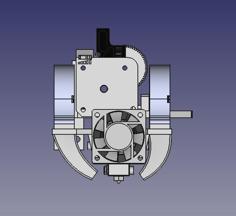 Tevo Tarantula Dual Blower Fan Duct For E3DV6 Or Volcano + Titan For Direct Or Bowden 3D Printer Model