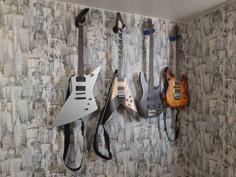 Wall Mount Guitar Holder V2 3D Printer Model