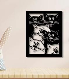 Laser Cut Cats Wall Art Decor