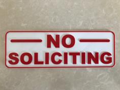 No Soliciting Sign 3D Printer Model