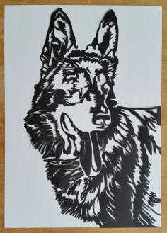 Laser Cut German Shepherd Dxf