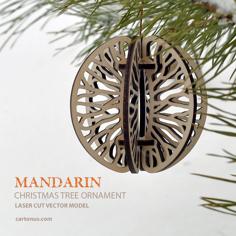 Laser Cut Mandarin. Christmas Tree Ornament