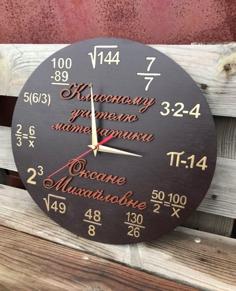 Laser Cut Gift Wall Clock For Mathematics Teacher