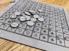 Sequence Card Game Board And Pieces For Laser Cutter