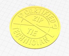 ZipTie Technician Coin 3D Printer Model