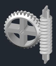 WormGear, Wheel 3D Printer Model