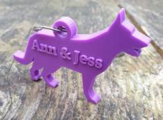 German Shepherd Dog (GSD) Keyring 3D Printer Model