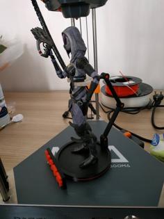 Action Figure Stand + Mass Effect Logo 3D Printer Model