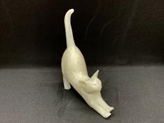 Low Poly Stretching Cat 3D Printer Model