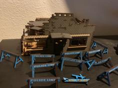 Laser Cut Wargaming Police Barricades