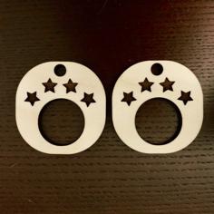 Laser Cut Star Round Earrings