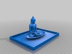 [Remix] Low Poly Buddha Incense Holder + Zen Garden 3D Printer Model