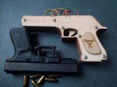 Rubber Band Laser Cut Desert Eagle Pistol